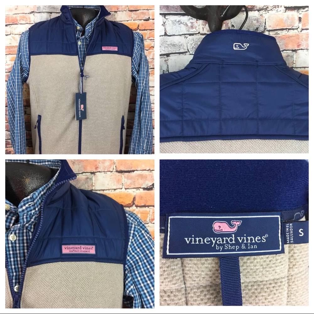 Vineyard Vines Jacquard Full Zip Fleece Vest $125